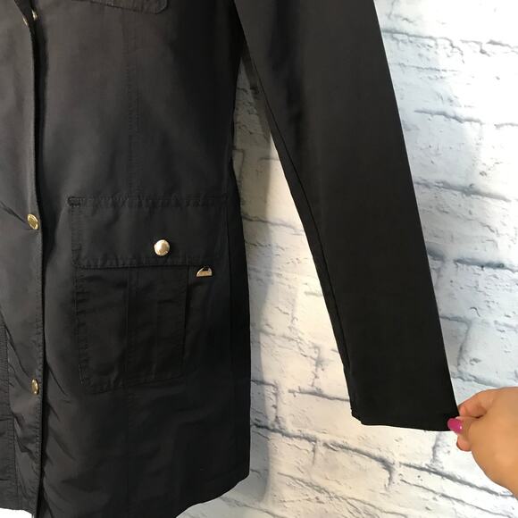 Navy Blue Ellen Tracy Raincoat - Picture 6 of 10